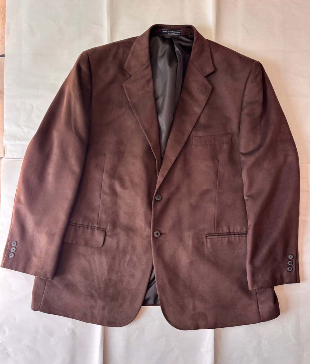 Bert Pulitzer Men’s Brown Suede Blazer Sport Coat Jacket Approx 46R